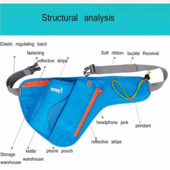 Waterproof Sport Running Belt Waist Fanny Pack Bag For Hiking Cycling Climbing 