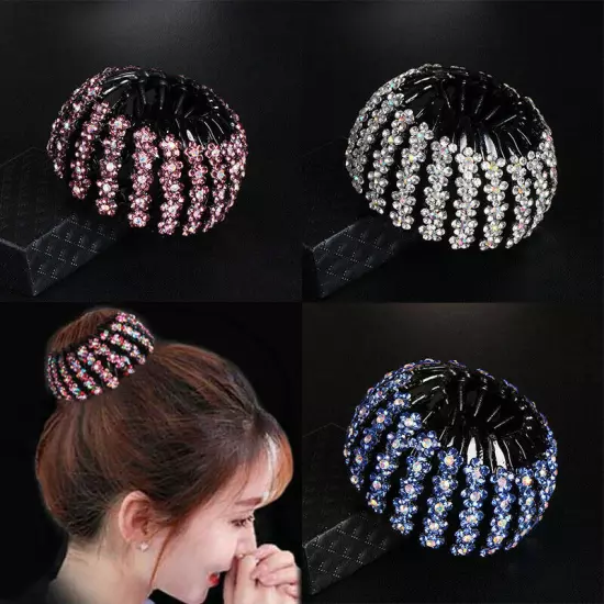 Women Bird Nest Expanding Ponytail Tail Hair Bun Holder Clip Claw Girls Hairpin