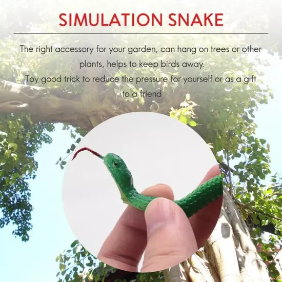 Simulation soft plastic toy snake Simulation Snake Rubber Tip Toy - Green K7M3