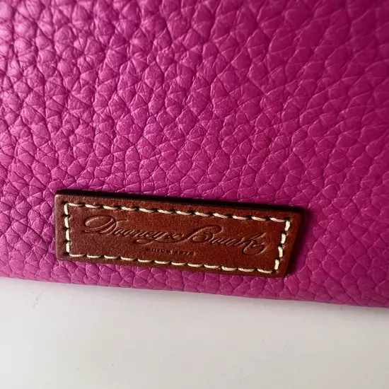 Dooney & Bourke ID card Money Zip Pouch Pink Pebble Grain Leather