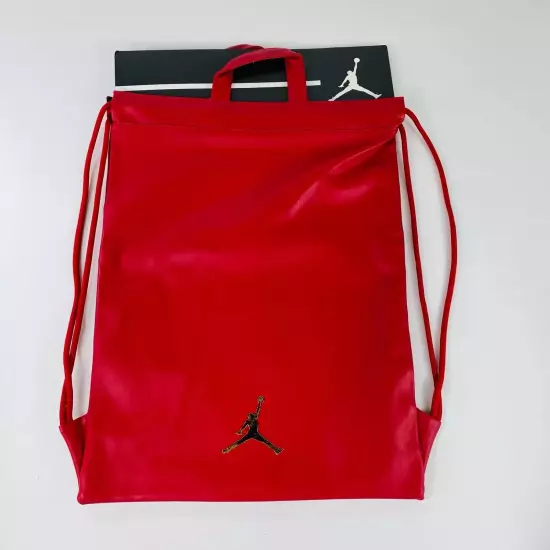 Nike Jordan Jumpman Unisex Faux Red Leather Drawstring Sack Pack 9A0191 R78 NEW