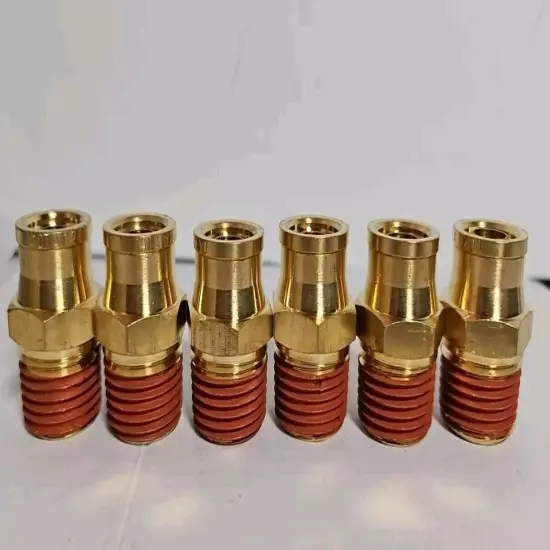 1/2" Brass Push to Connect DOT Air Brake Fittings, 6PCS Air Line Quick...