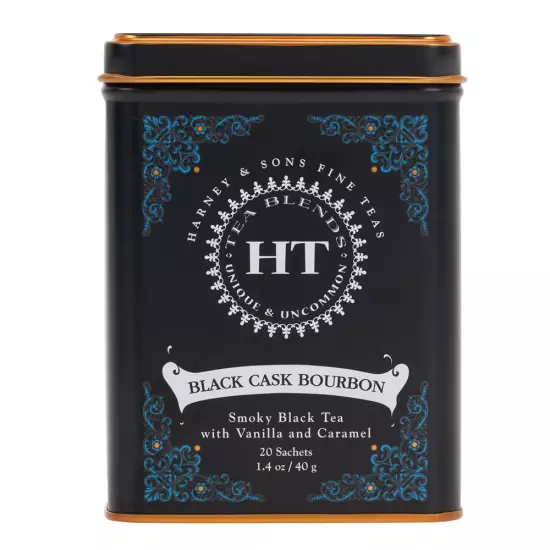 Black Cask Bourbon Tea, 20 Sachets of Smoky Black Tea with Light Caramel Flavors