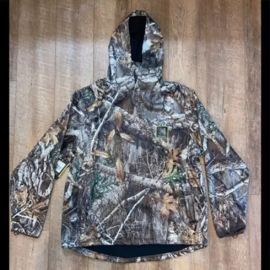 REALTREE EDGE CAMO MEN'S HUNTING TECH HOODIE PULLOVER w/Built-In FACE GAITER NEW