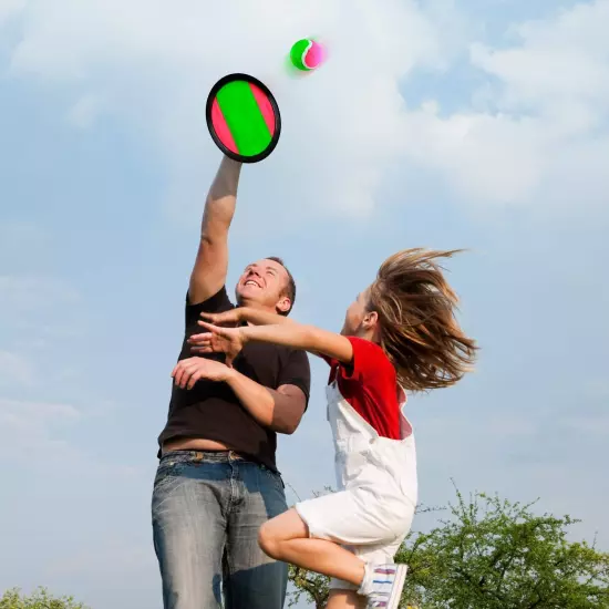 Hook and Latches Toss and Catch sport game for 2 players with 2 balls in a Ma...