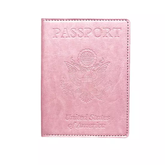 Leather Passport Holder Wallet Blocking Cover Protector For Vaccination Card