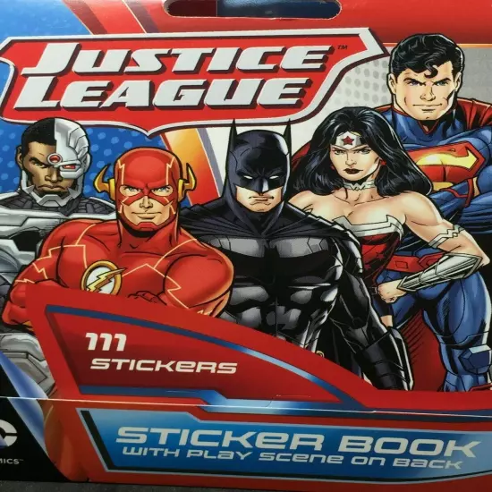 "Justice League" Birthday Party Supplies, Napkins, Sticker Books Cake Toppers 