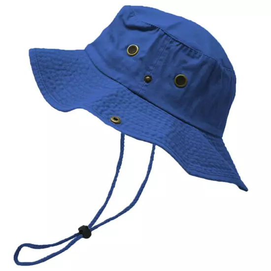 Unisex 100% Cotton Bucket Hat Fishing Camping Safari Boonie Sun Brim Summer Cap