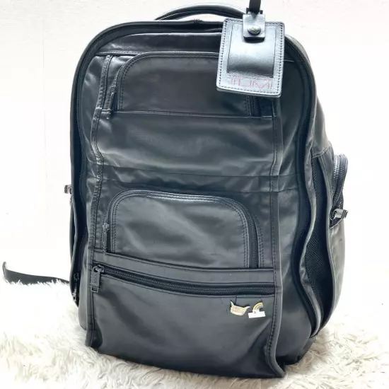 Tumi Rucksack A4 Size Nappa Leather Large Capacity Black Business Class