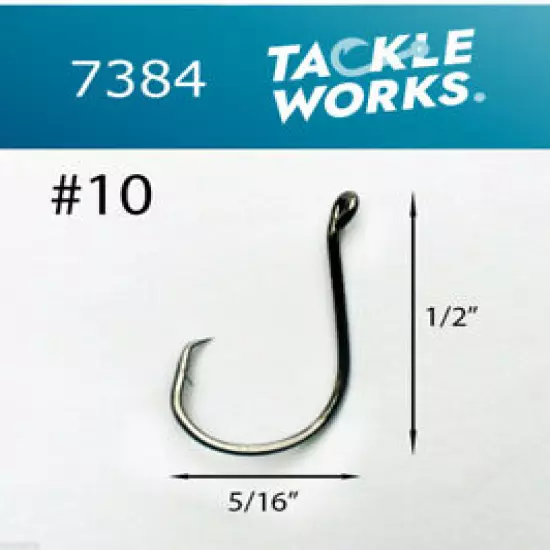 TACKLEWORKS Circle Offset Fishing Hooks 7384 - Size #10 CHOOSE PACK 25 50 100