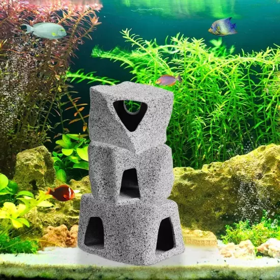 Aquarium Stone Hideaway Decoration Ceramic Tank Decoration Stone Rock Hideout