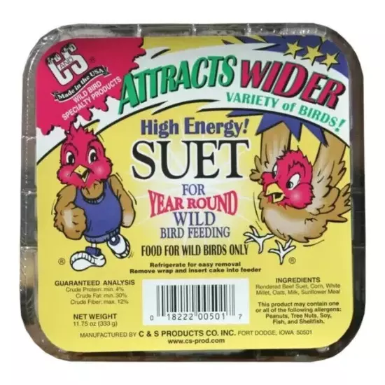 C&S Products High Energy Fresh Suet Value Pack, for Year Round Wild Bird Feeding