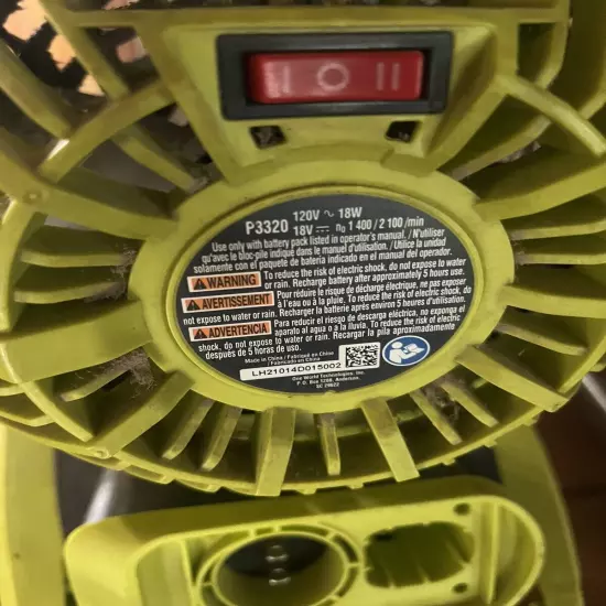 Ryobi One + Cordless Portable 18 Volt Hybrid Fan (P3320)