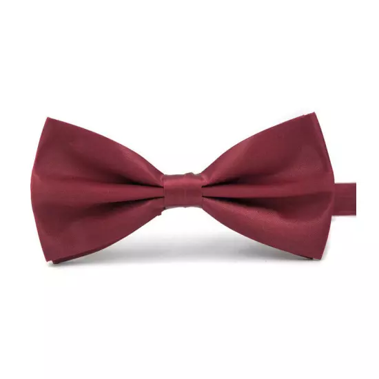 Men Bowtie Classic Wedding Party Bow Tie Solid Color Adjustable Necktie