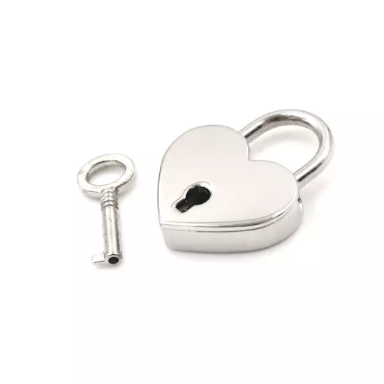 Mini Padlock Love Heart Shape Padlock Tiny Luggage Bag Case Lock With Key.vm