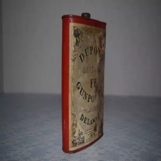 Collectible 1920s DuPont Superfine FFg Gunpowder Tin Wilmington Delaware