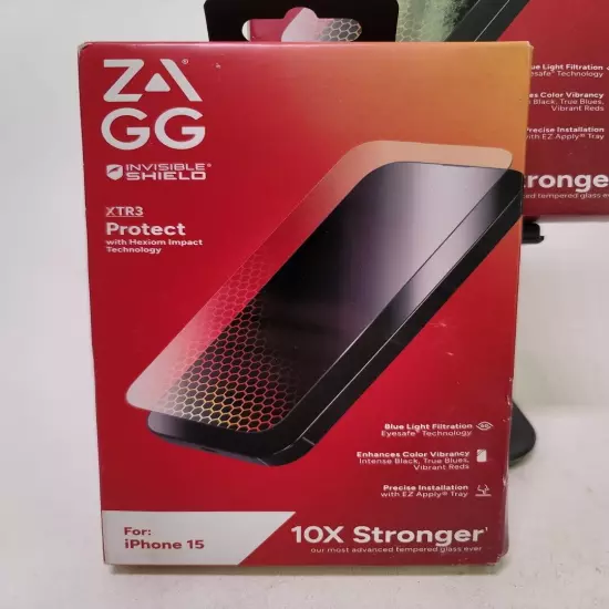 ZAGG InvisibleShield XTR3 Glass Screen Protector for iPhone 15 6.1" - Lot of 2