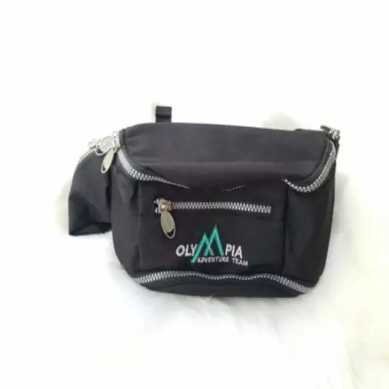 Olympia Adventure Team Canvas Zippered Multi-pocket Fanny Pack Waist Pack black