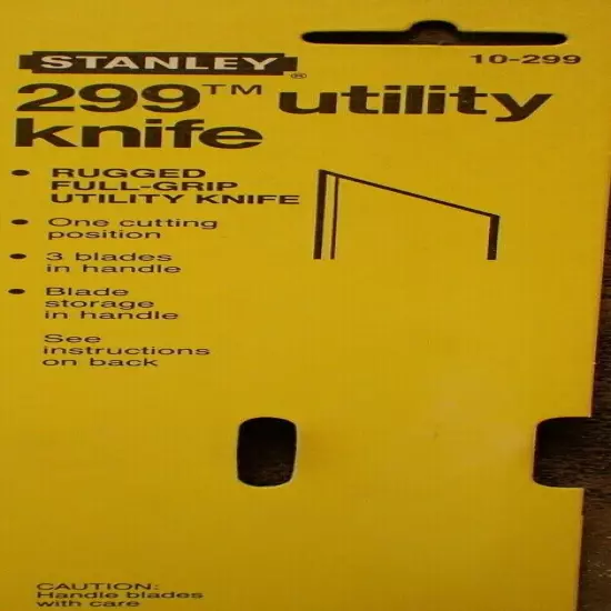 2-Pack 10-299 Stanley Utility Knife-Box Cutter w/3-Blades, Made in USA (BN219)