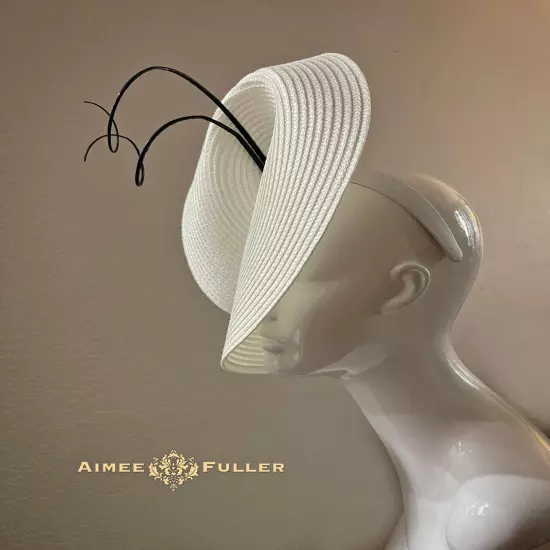 Aimee Fuller Black White Kentucky Derby Hat Big Del Mar Races Royal Ascot Hat