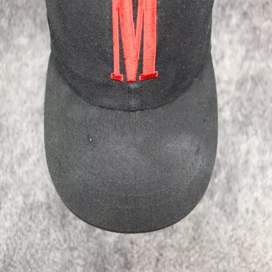 Vtg Vanguard Marlboro black logo horse spellout adjustable strapback hat cap