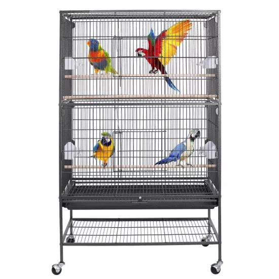 Black/White Bird cage Parrot Macaw Parakeet Cockatiel Cage Multiple Size 