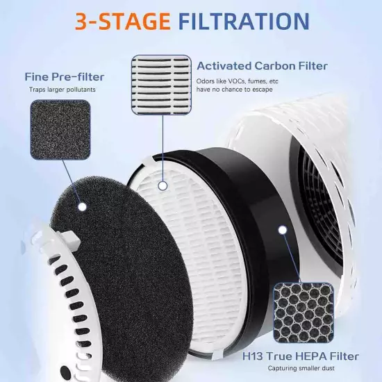 LV-H132 Replacement Filter Compatible with LEVOIT LV-H132 Air Purifier Activated