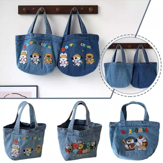 Japanese Cute Bento Bag Handbag Canvas Lunch Box Portable B8Z3 щυ