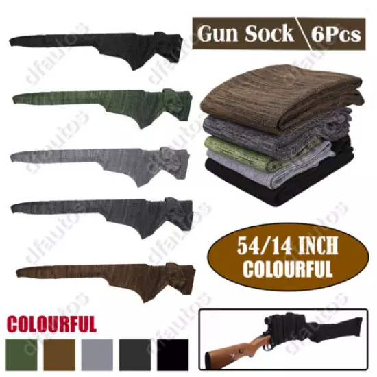 6Pcs Silicone Treated Gun Sock Rifle Cover Protection Storge Sleeve Up To 14/54"