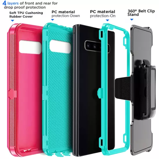 For Samsung Galaxy S10/S10+/S10e Heavy Duty Shockproof Case Cover + Belt Clip