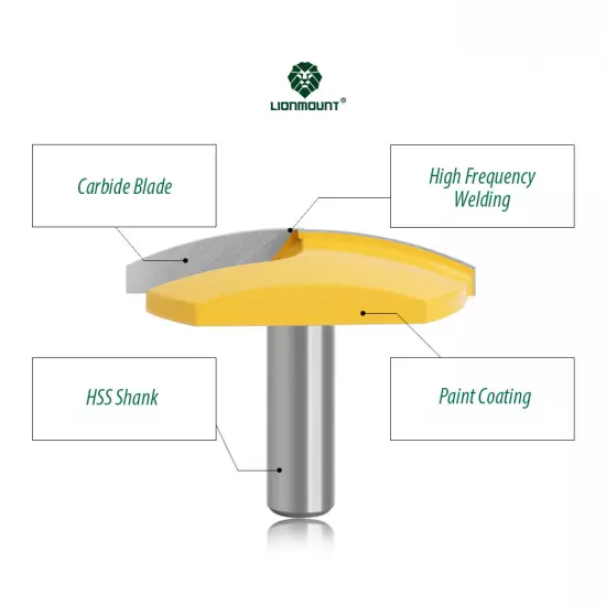 1/2 12mm Shank Horizontal Crown Router Bit Bowl Radius 1-3/4 Woodworking Cutter