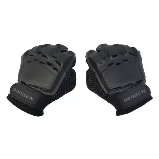 Tactical Half-Finger Paintball Airsoft Gloves - Stealth Black - Small/Medium