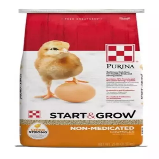 Purina Start and Grow Non-Medicated Chick Feed Crumbles 5, 25 or 50 LBS