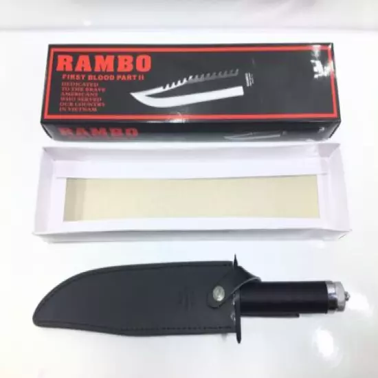 Rambo Survival Knife First Blood Part 2 & Part 6 W/ Sheath & Original Box - Read