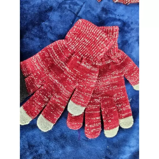 Flip Top Ladies’ Gloves Set of 6 Red Black