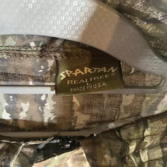 Mens Spartan Realtree Jacket Camo Sheer Zip Lightweight Sheer Hunting Size L