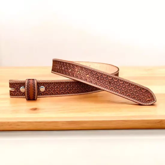 Western Belt Handmade Strap Men's Full Grain Leather No Buckle Cowboy Rodeo Belt