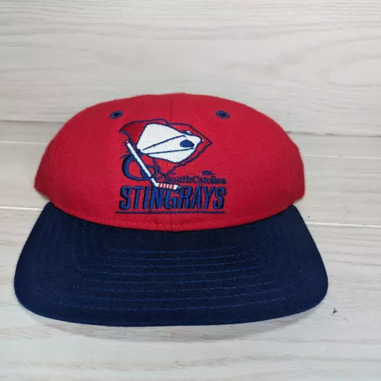 Vtg South Carolina Stingrays ECHL Minor League Hockey Hat Cap Snapback Red USA