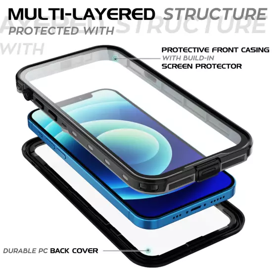 For Apple iPhone 12 / Pro Max / Mini Waterproof Shockproof Case Screen Protector