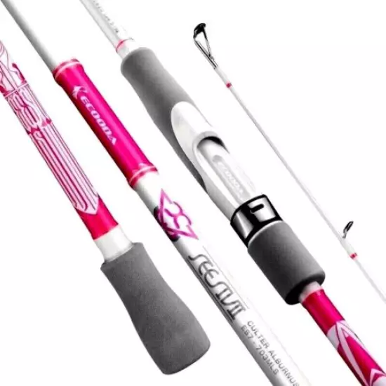 Spinning Rod Fishing Pole Lure Bait 3 Sections Fast Carbon Fiber Powerful Pink S