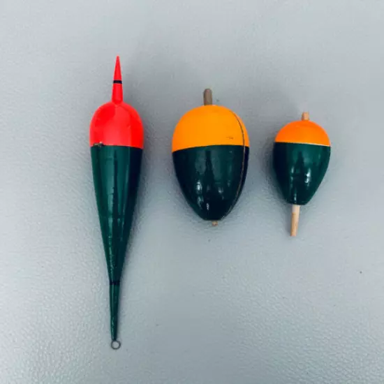 Selection of 3 x Very Nice Vintage 1960s Wooden Pike Fishing Floats / Bungs