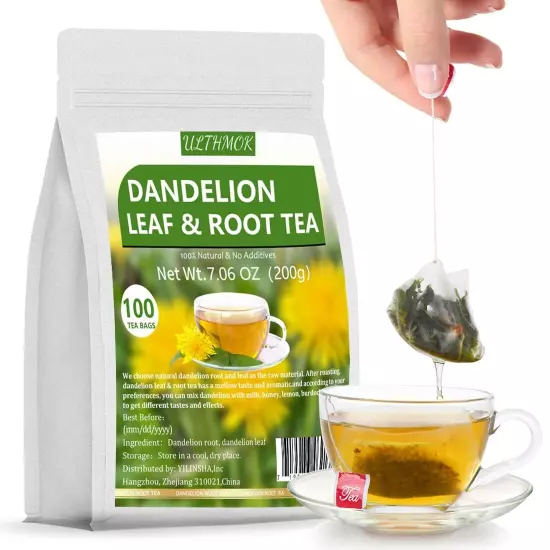 Premium 100 Dandelion Leaf & Root Tea Bags 7.06oz Herbal Tea Caffeine Free