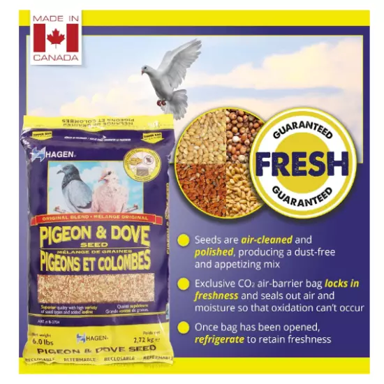 Hagen Pigeon & Dove Seed, Nutritionally Complete Bird Food, original version, 6