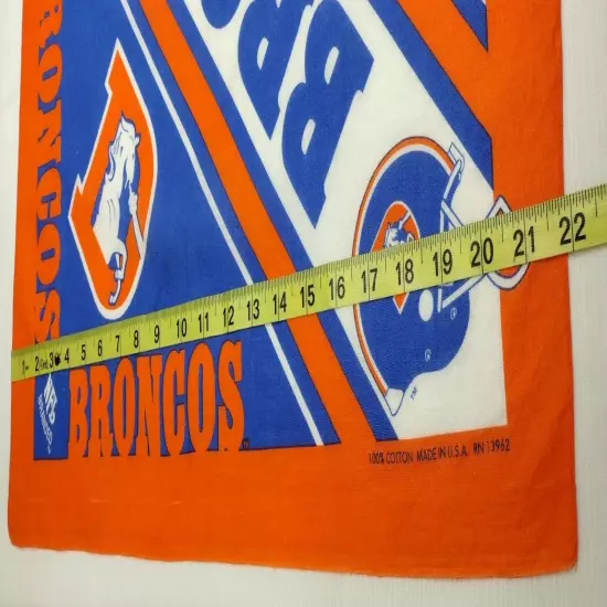 Denver Broncos NFL Vintage Bandana Classic VINTAGE Logo 100% Cotton MADE IN USA.