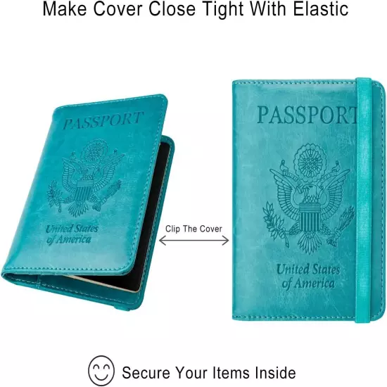 US Passport Wallet RFID Blocking Travel Leather Cards Holder Cover for Women Men