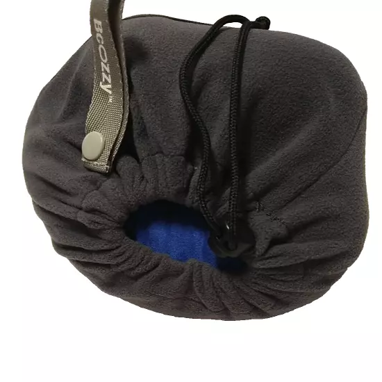 Bcozzy Neck Pillow Travel Gray Blue With Storage Bag Neck and Chin Support