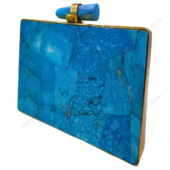 Natural Gemstone Clutch Purse, Rectangle Shape Bag, Avaliable in Multiple Stones