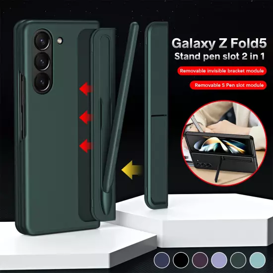 For Samsung Galaxy Z Fold 5 Fold 4/3 Rugged Bracket Stand Holder Case with S Pen