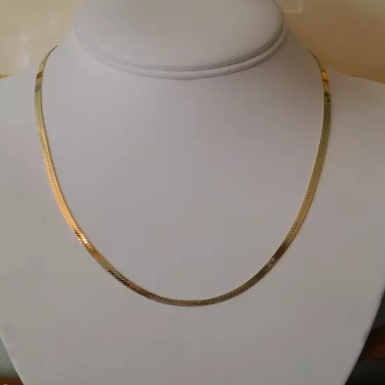 Italian 14K Herringbone Chain 20 inch Italy 14KT