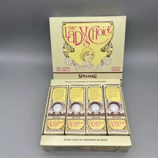 Vintage Spalding The Lady’s Choice, Top-Flite 4 packs of 3 Golf Balls NOS Retro